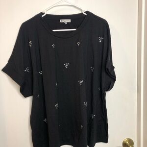 Origa Paris Black Embellished Women's Tee